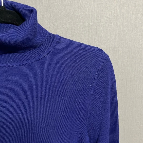 Chico’s Rayon Blend Bluish Purple Turtleneck Sweater Sz-Medium