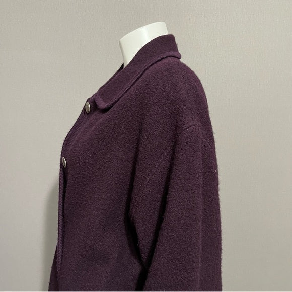 Talbots 100% Wool Unlined Purple Coat Sz-Medium