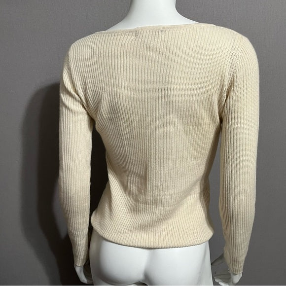 Susan Lazar Cashmere | Silk Ribbed Crew Neck Sweater Sz-Small