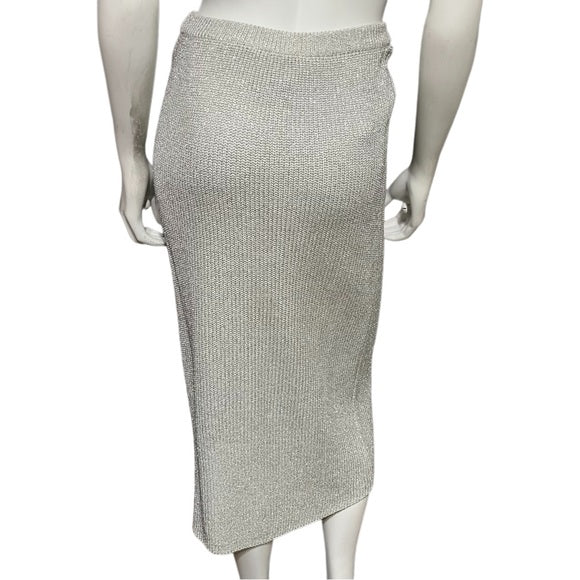 Vintage Together Silver Sparkle Knit Skirt Sz-Small