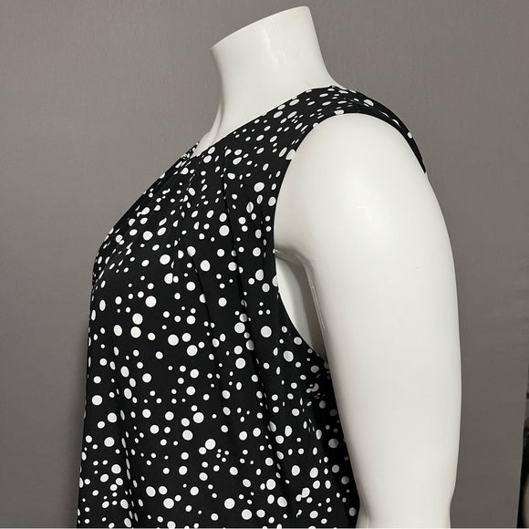 Calvin Klein Black With White Polka Dot Sleeveless Top Sz-3X