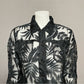 Black Mesh Leaf Print Lightweight Blazer Sz-Medium