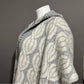 Aerie Gray & White Neutral Print Open Front Hooded Cardigan Sz-Lg/XL