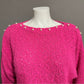 Vintage Carson Pirie Scott Textured Faux Pearl Collar Pink Sweater Sz-Medium