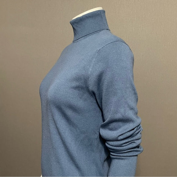 Chico’s Light Blue Rayon Blend Turtleneck Sweater Sz-Medium