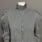 Vintage Blouseworks Black White Striped Pleated Collar Sz- Small/Medium