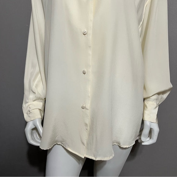 Vintage Dorman 100% Silk Cream Sz-Large