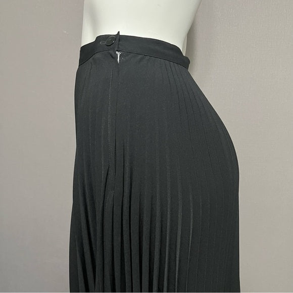 Sag Harbor Black Pleated Midi Skirt Sz-6