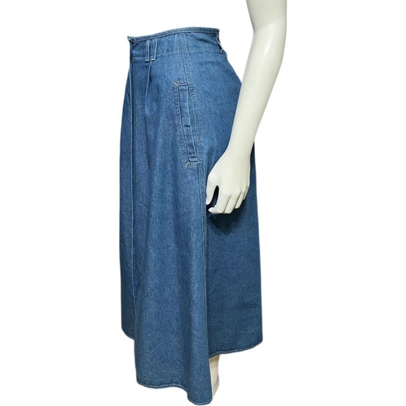 Koret Vintage Denim Button Front Midi Skirt Sz-12