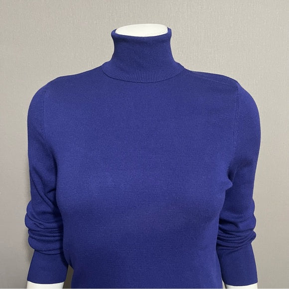 Chico’s Rayon Blend Bluish Purple Turtleneck Sweater Sz-Medium