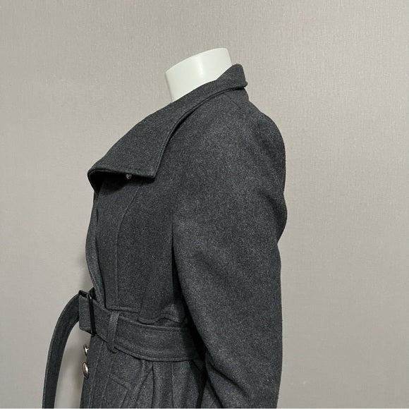 Nine West Charcoal Gray Wool Blend Coat