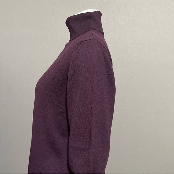 Studio 121 Purple 100% Merino Wool Turtleneck Sweater Sz-Large