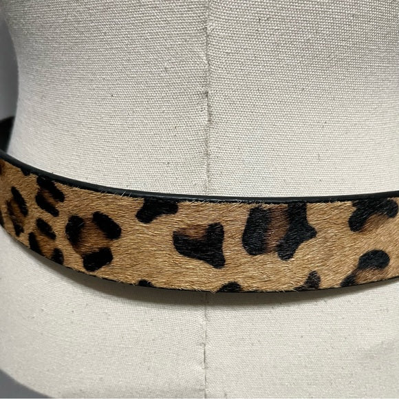 Free People Leopard Print 100% Leather Belt Sz-Small/Medium