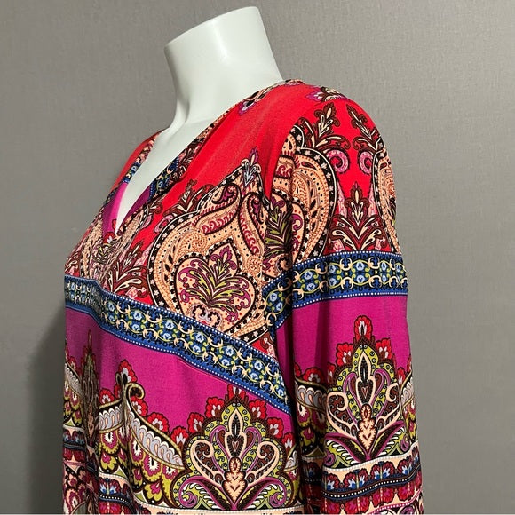 Laundry by Shelli Segal Multicolored Paisley Knit Tunic Dress Sz-14