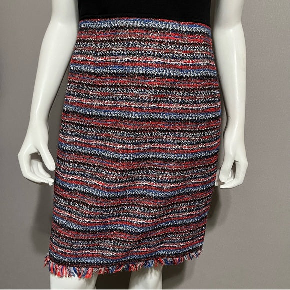 Worth Tweed Red | Blue | Black Sparkle Dress 2 Pc Set Sz-Small