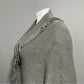 Marvelush Fringed Taupe Open Cardigan -Plus Size (One Size)