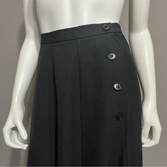 Vintage Cristique Black Fit N Flare Midi Skirt Sz-10