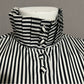 Vintage Blouseworks Black White Striped Pleated Collar Sz- Small/Medium