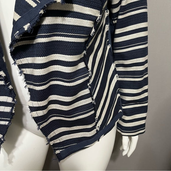 Lane Bryant Blue | Cream Striped Cotton Blazer Sz-20