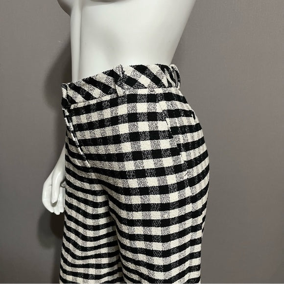 Brooks Brothers Gingham Black | White Cotton Blend Pants Sz-4