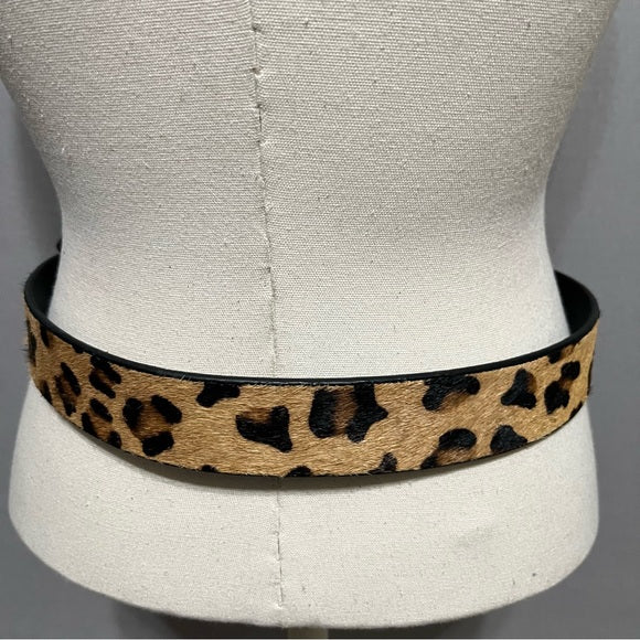 Free People Leopard Print 100% Leather Belt Sz-Small/Medium