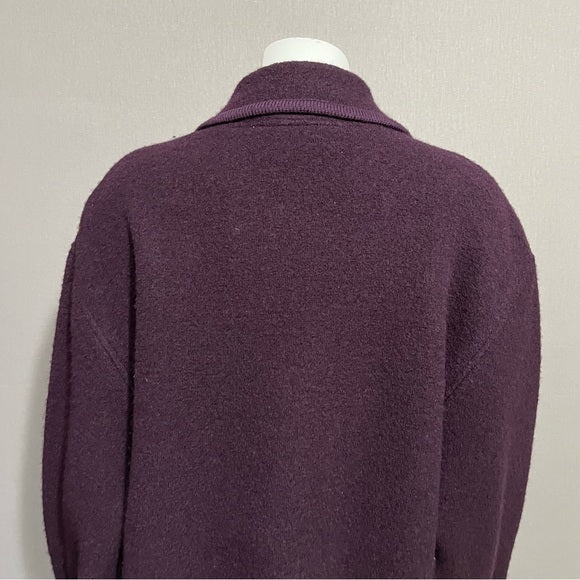 Talbots 100% Wool Unlined Purple Coat Sz-Medium