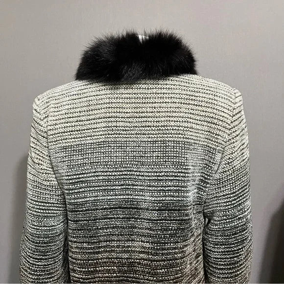 Jinx Striped With Fox Fur Collar