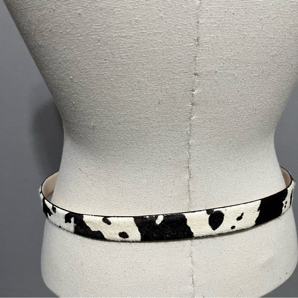 Aimee Lynn Geniune Leather Animal Hair Cow Print Belt Sz-Medium