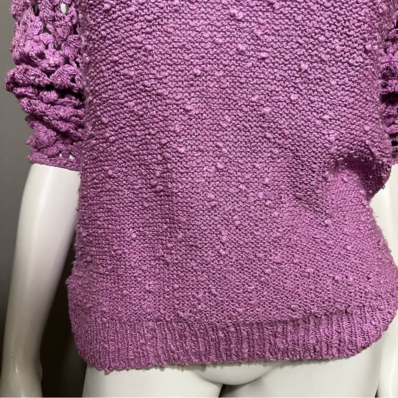 Vintage LeRoy Lavender Crochet Knit Sleeve With Beading Sz-Medium