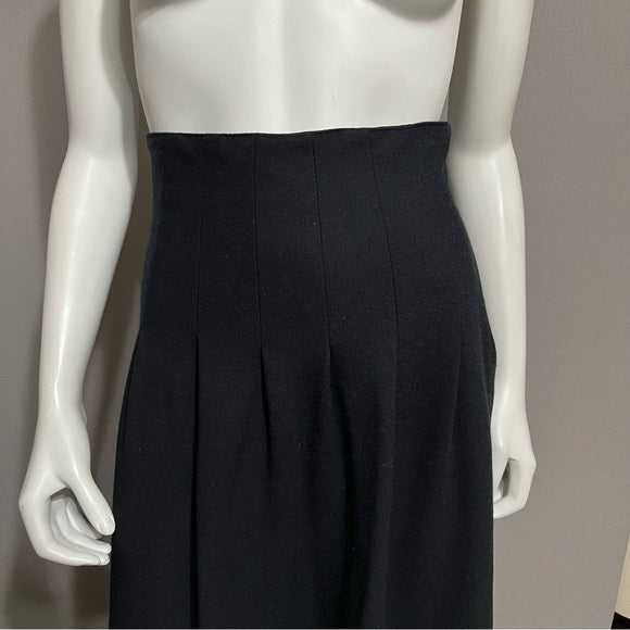 Paul Alexander 100% Wool Black Midi Dress Sz-8