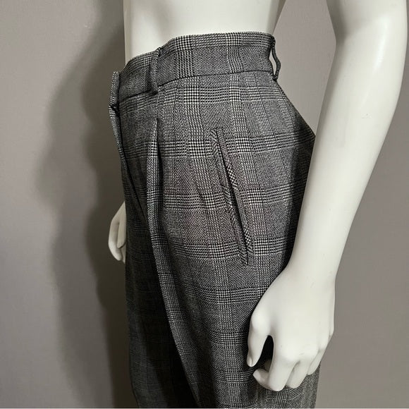 Casual Corner Black Plaid High Waisted Pants Sz-10