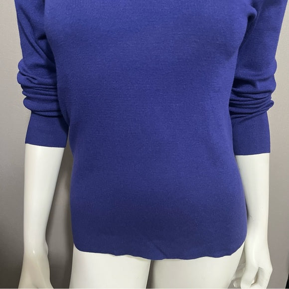 Chico’s Rayon Blend Bluish Purple Turtleneck Sweater Sz-Medium