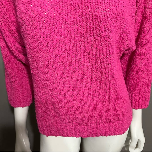 Vintage Carson Pirie Scott Textured Faux Pearl Collar Pink Sweater Sz-Medium