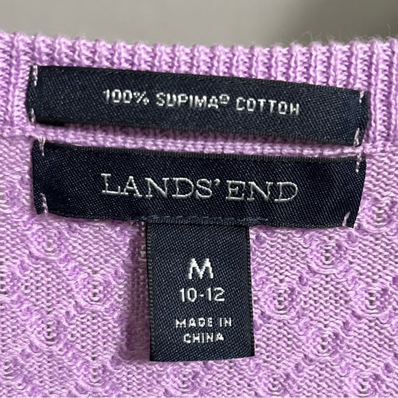 Lands End Lavender Cardigan Sweater Sz-Medium