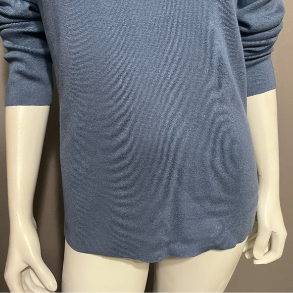 Chico’s Light Blue Rayon Blend Turtleneck Sweater Sz-Medium