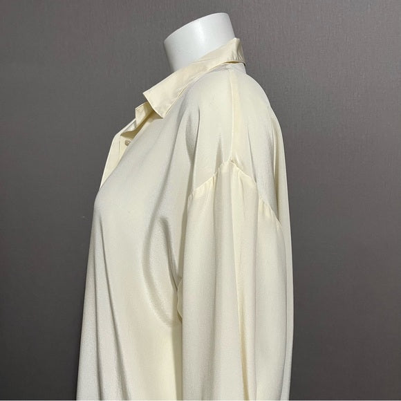 Vintage Dorman 100% Silk Cream Sz-Large