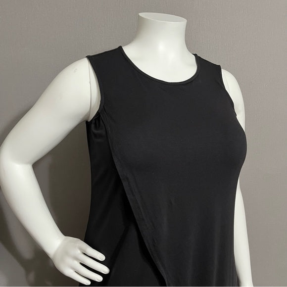 G by Giuliana Black Sleeveless High Low Knit Top Sz-XLP