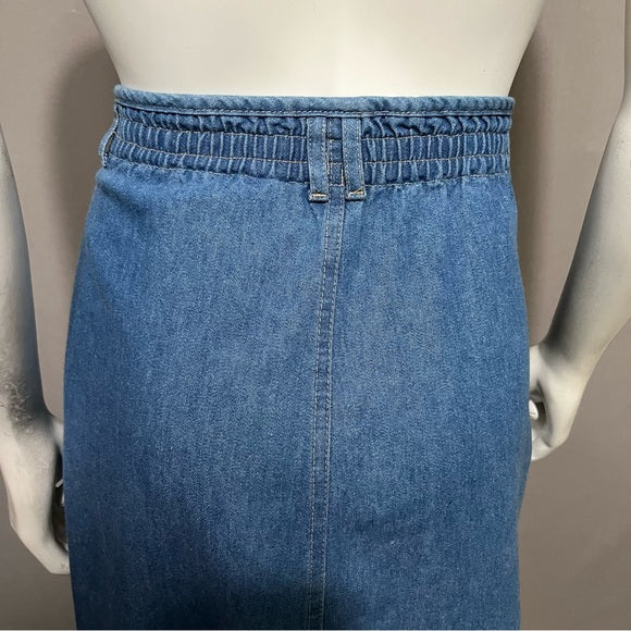 Koret Vintage Denim Button Front Midi Skirt Sz-12