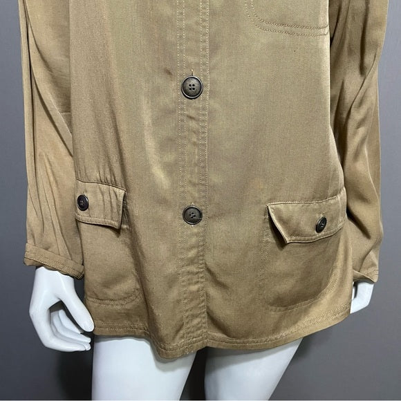 Vintage LT Sport 100% Tencel Lyocell (Flawed) Tan Shacket Sz-Large