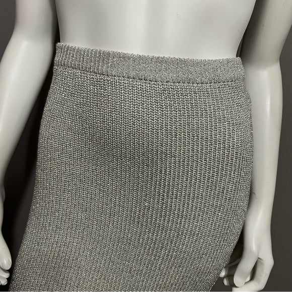 Vintage Together Silver Sparkle Knit Skirt Sz-Small