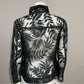 Black Mesh Leaf Print Lightweight Blazer Sz-Medium