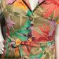 Coldwater Creek Floral Sleeveless Tie Waist Button Front Dress Sz-16P
