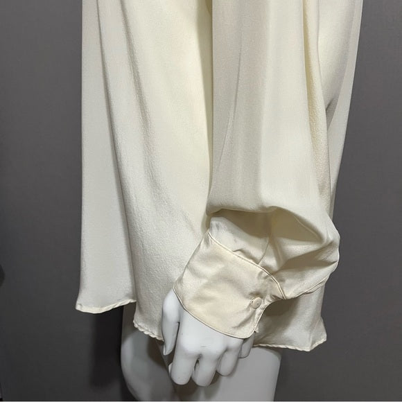 Vintage Dorman 100% Silk Cream Sz-Large