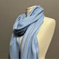 Light Blue Soft Scarf With Fringe
