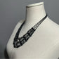 Black Multi Stranded Chain Necklace One Size