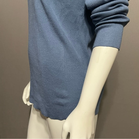 Chico’s Light Blue Rayon Blend Turtleneck Sweater Sz-Medium