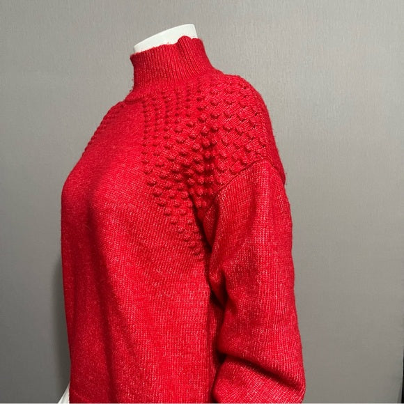 Nine West Tomato Red Popcorn Crew Neck Sweater Sz-Small