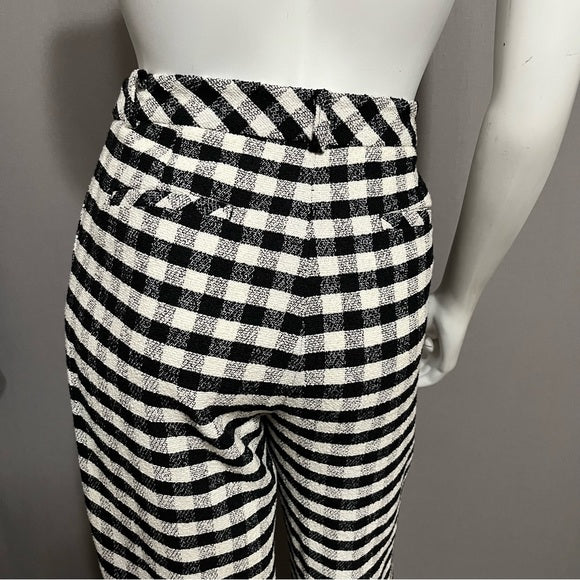 Brooks Brothers Gingham Black | White Cotton Blend Pants Sz-4