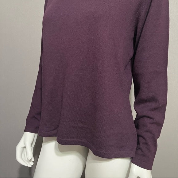 Studio 121 Purple 100% Merino Wool Turtleneck Sweater Sz-Large