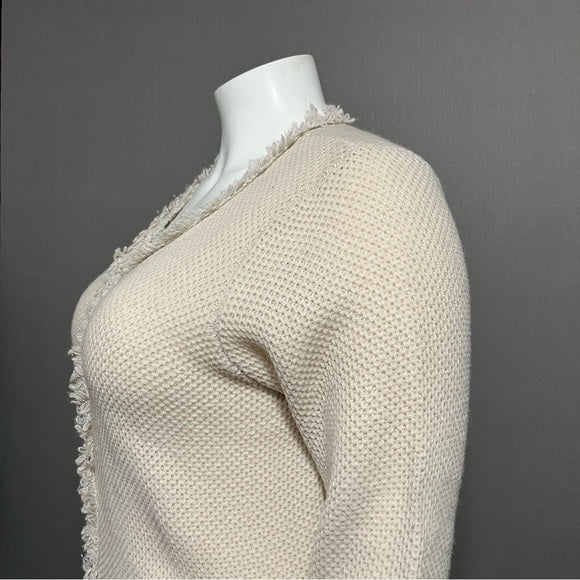 Roz & Ali Cream Textured Cardigan Sz-1X